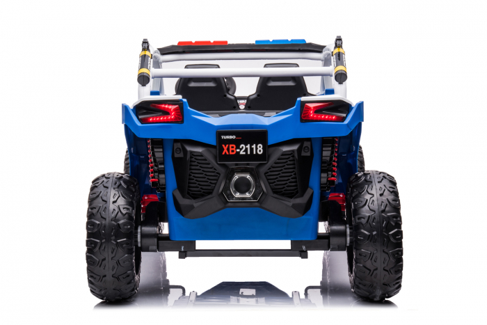 Police ride-on UTV XB2118, 4x4, 220W, 12V, double leather seat, bluetooth, blue [15]