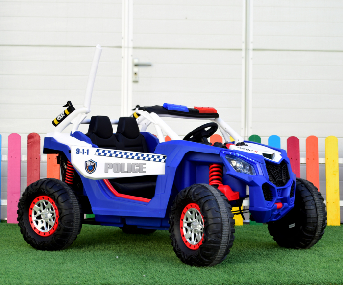 Police ride-on UTV XB2118, 4x4, 220W, 12V, double leather seat, bluetooth, blue [4]