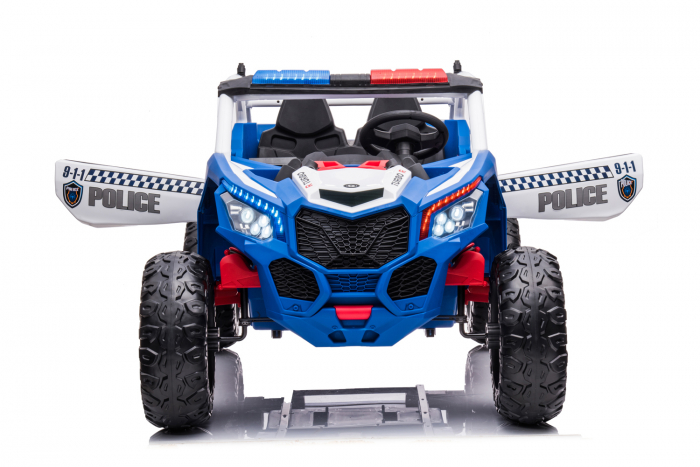 Police ride-on UTV XB2118, 4x4, 220W, 12V, double leather seat, bluetooth, blue [7]