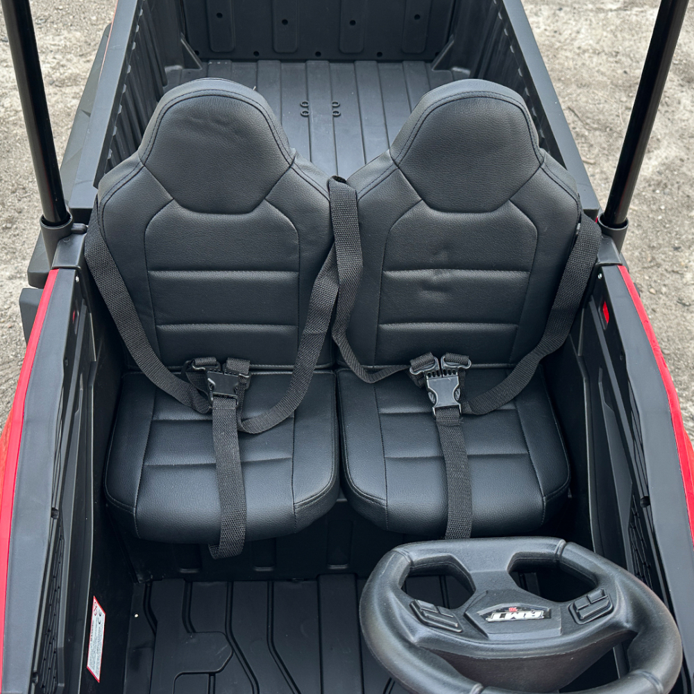 UTV electric pt 2 copii, bluetooth, roti EVA, scaun tapitat, 180W, 12V, premium, rosu [15]