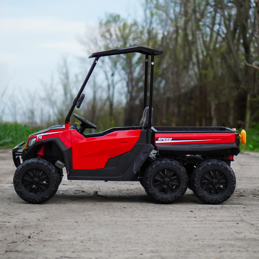 UTV electric pt 2 copii, bluetooth, roti EVA, scaun tapitat, 180W, 12V, premium, rosu [5]