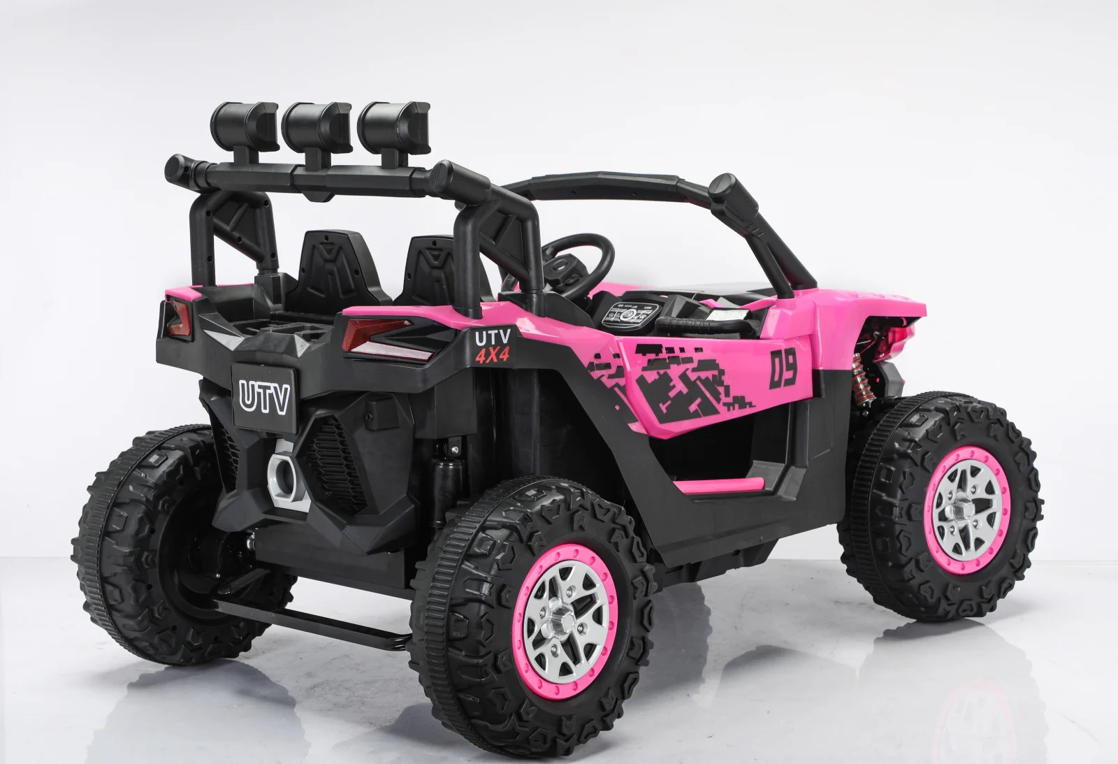 UTV electric RZR2000 4x4, cu 2 locuri, 180W, 12V, echipat premium, roz [20]