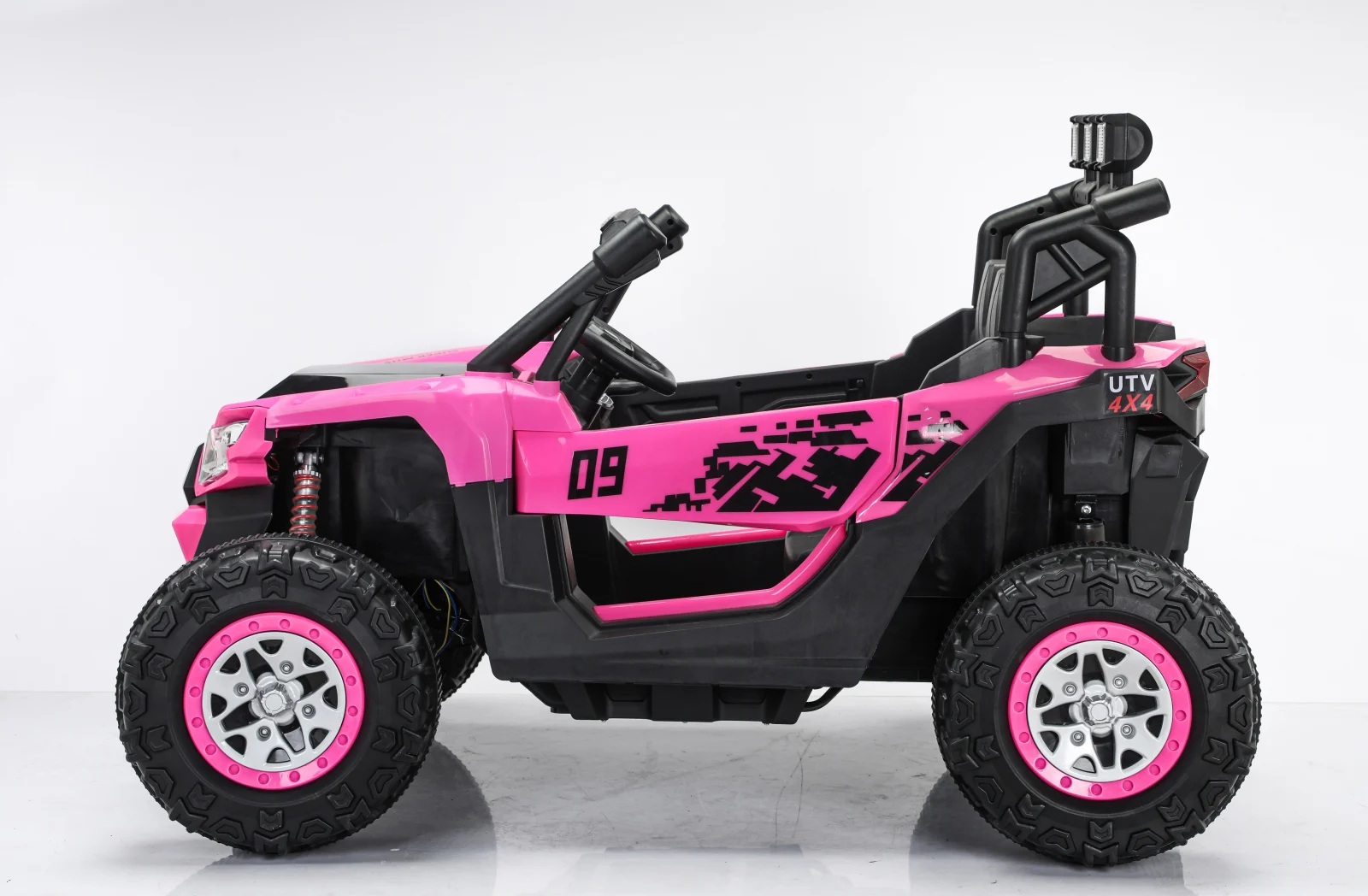UTV electric RZR2000 4x4, cu 2 locuri, 180W, 12V, echipat premium, roz [22]