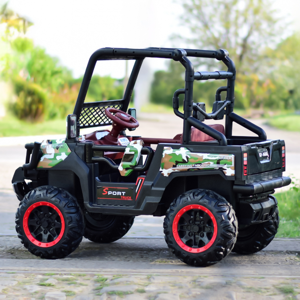 Electric ride-on UTV Super-Carrier for kids, 4x4, 2 seats, 140W, 12V, premium, camouflage green [7]