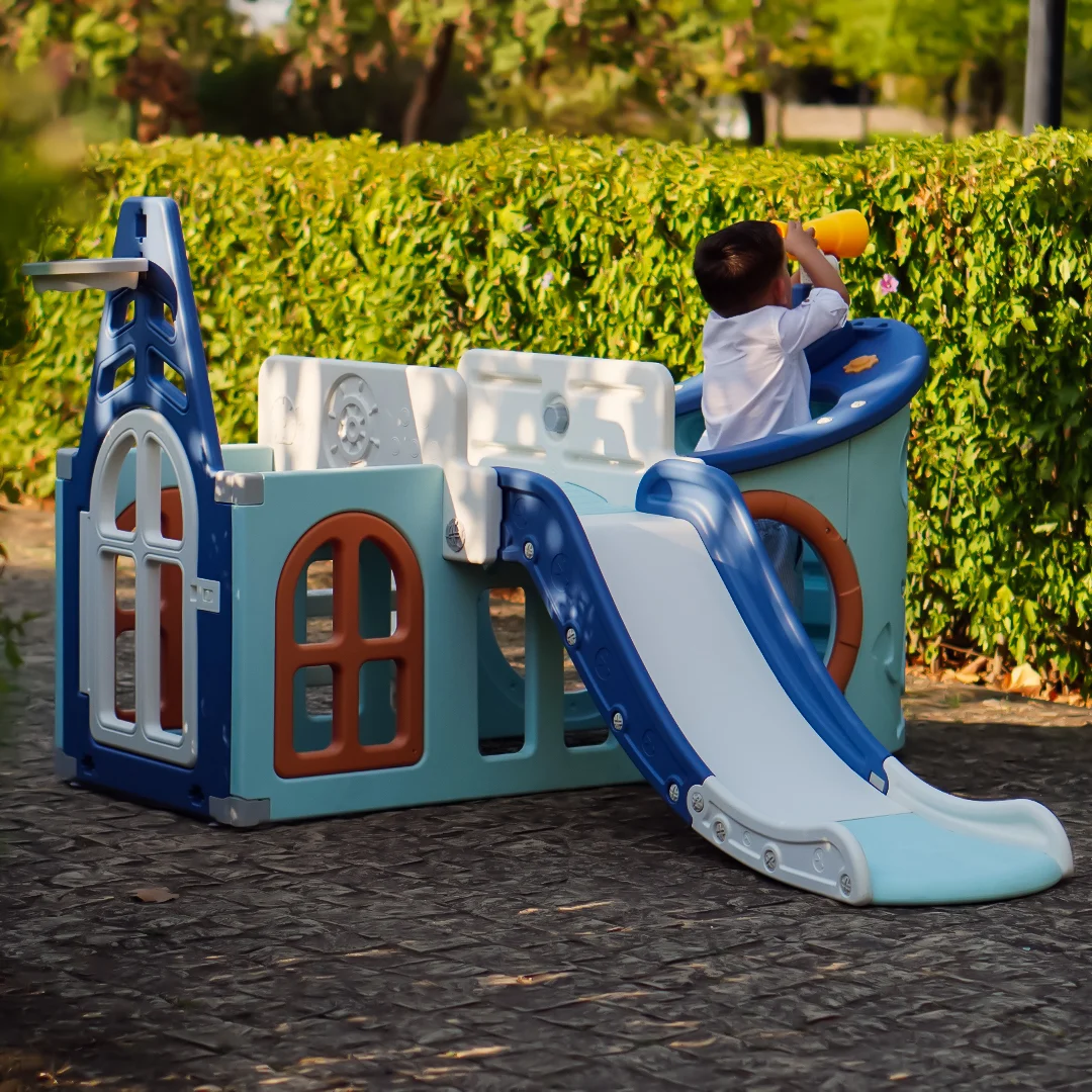 Pirate house, children's play set for 3-6 years, slide, basketball hoop, various accessories [10]