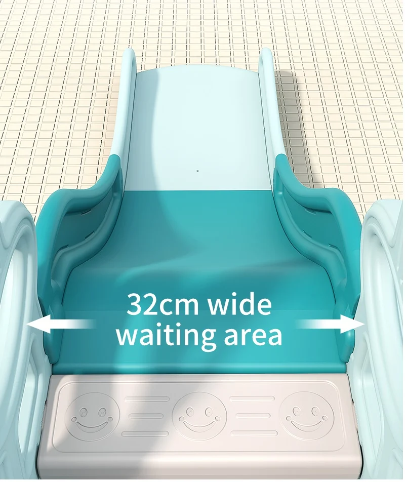 4-in-1 Kids Play Set – Swing, Slide, Basketball Hoop, Balls & Musical Toy, blue-turquoise [2]