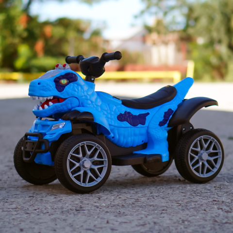Atv Dinozaur electric pentru copii, T-REX, 35W 6V, premium, albastru [7]