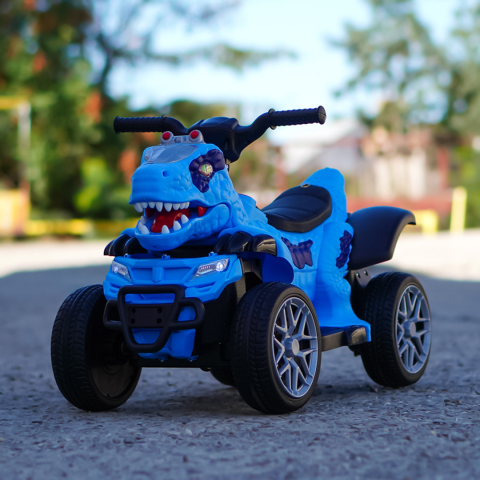 Atv Dinozaur electric pentru copii, T-REX, 35W 6V, premium, albastru [8]