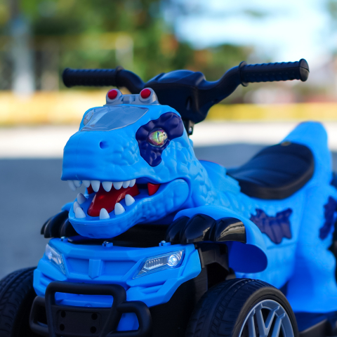 Atv Dinozaur electric pentru copii, T-REX, 35W 6V, premium, albastru [10]