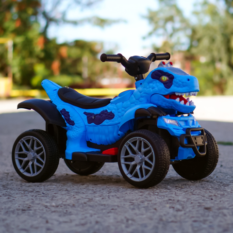 Atv Dinozaur electric pentru copii, T-REX, 35W 6V, premium, albastru [3]