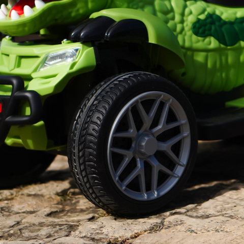 Ride-on Electric ATV T-REX Dinosaur for Kids, 35W 6V, Premium – green [9]