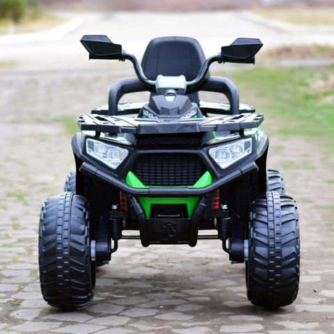 Ride-on electric ATV for kids SuperOffroad, 4x4, 140W 12V, RC, music player, green [2]