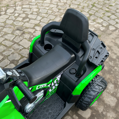 Ride-on electric ATV for kids SuperOffroad, 4x4, 140W 12V, RC, music player, green [13]