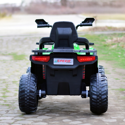 Ride-on electric ATV for kids SuperOffroad, 4x4, 140W 12V, RC, music player, green [8]