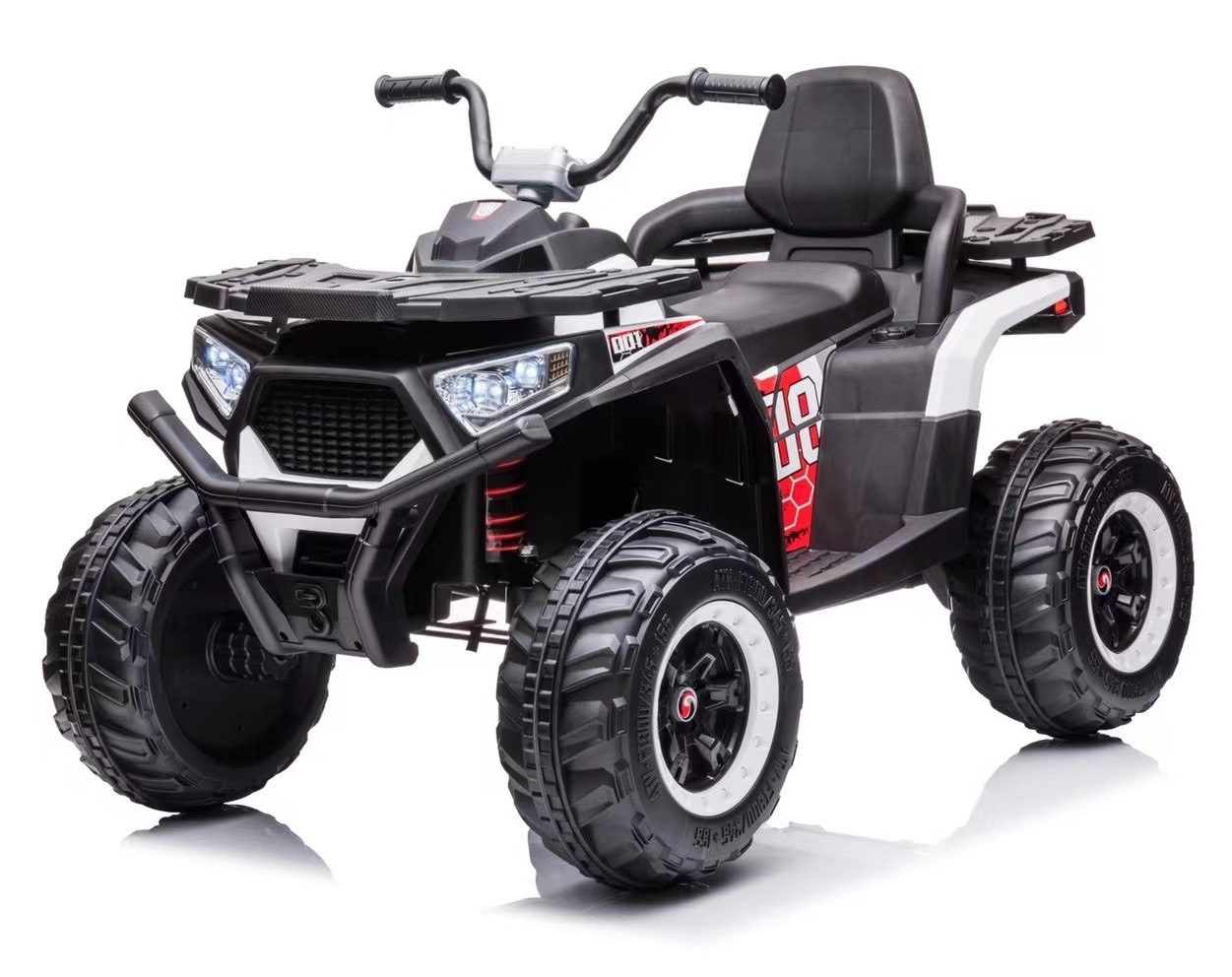 Ride On ATV & UTV - Children's electric ride on ATV 4x4 SuperOffroad, 140W 12V, with remote control, for 3-9 years, white