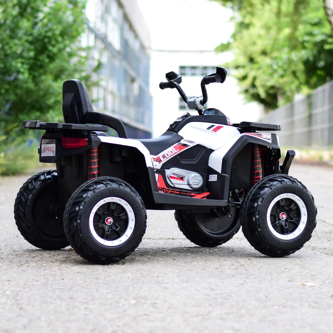 Children's electric ride on ATV 4x4 SuperOffroad, 140W 12V, with remote control, for 3-9 years, white [9]