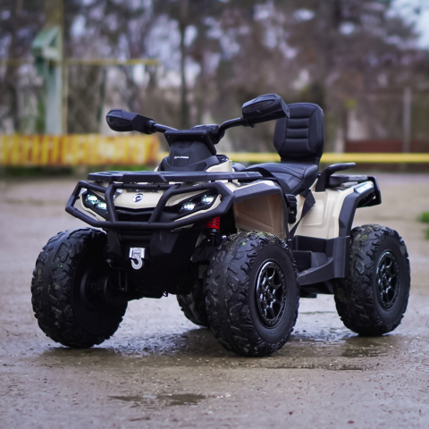 ATV electric copii Can Am Outlender 800W 24V Bombardier, 2 locuri, culoare khaki [1]