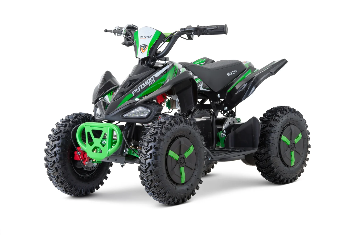 Ride On ATV & UTV - NITRO ECO Python Electric ATV 1000W 36V, Snowy Tyres, 3 Speeds, Green
