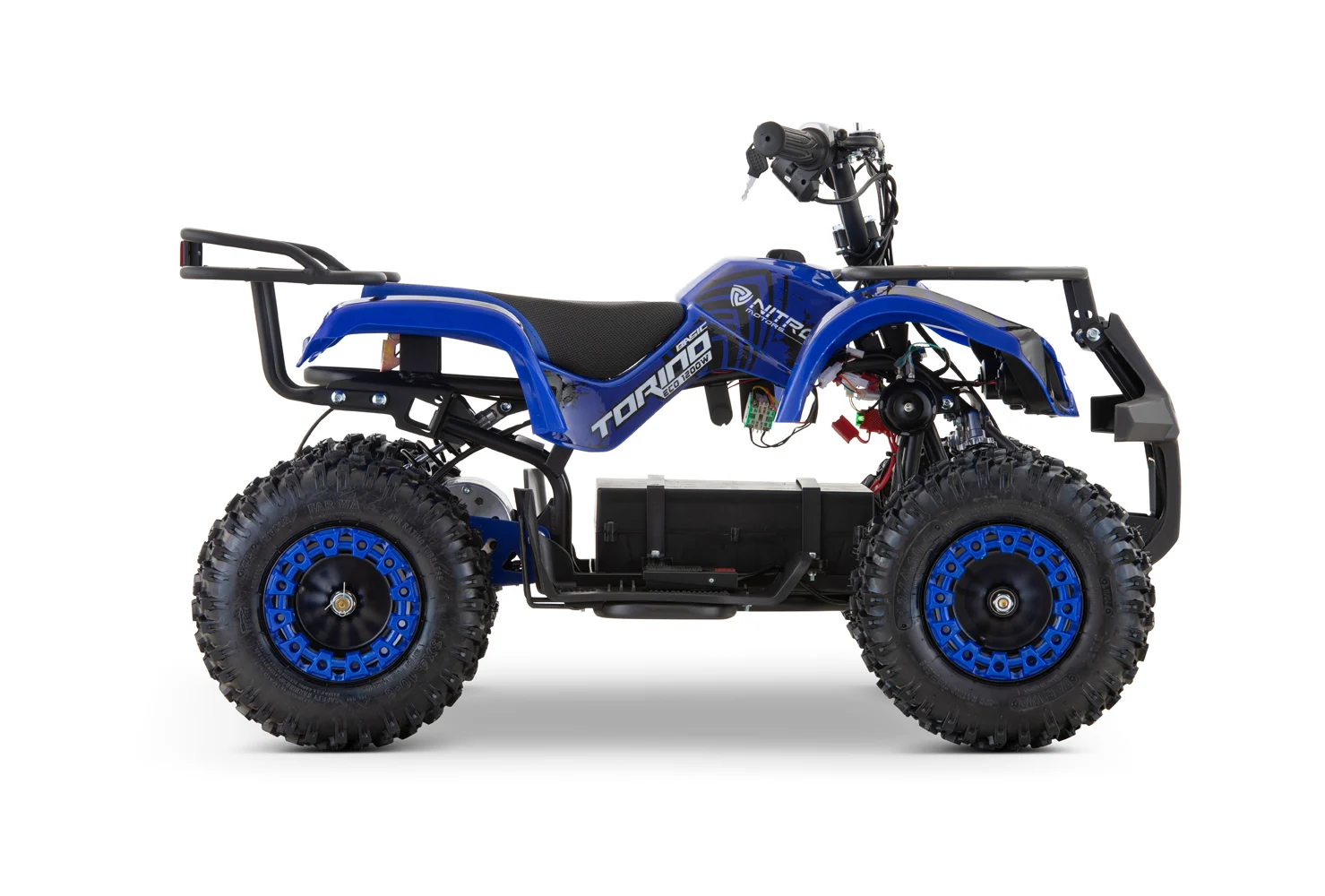 ATV electric copii, NITRO Torino Quad, 1200W, 48V, Snowy Tyres, albastru [3]