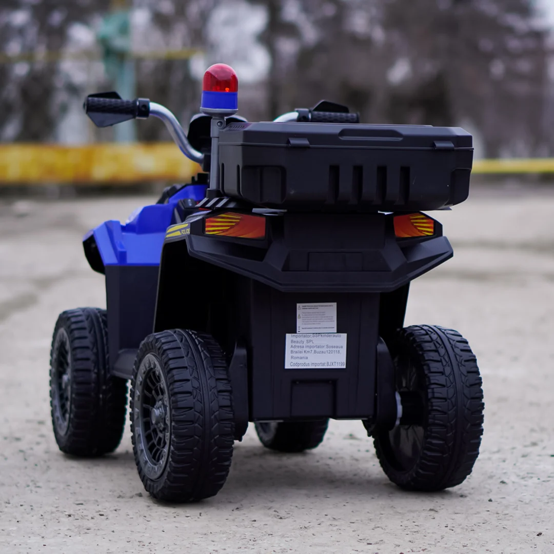 ATV electric copii Police, 80W, 12V 7Ah, echipare premium, albastru [2]