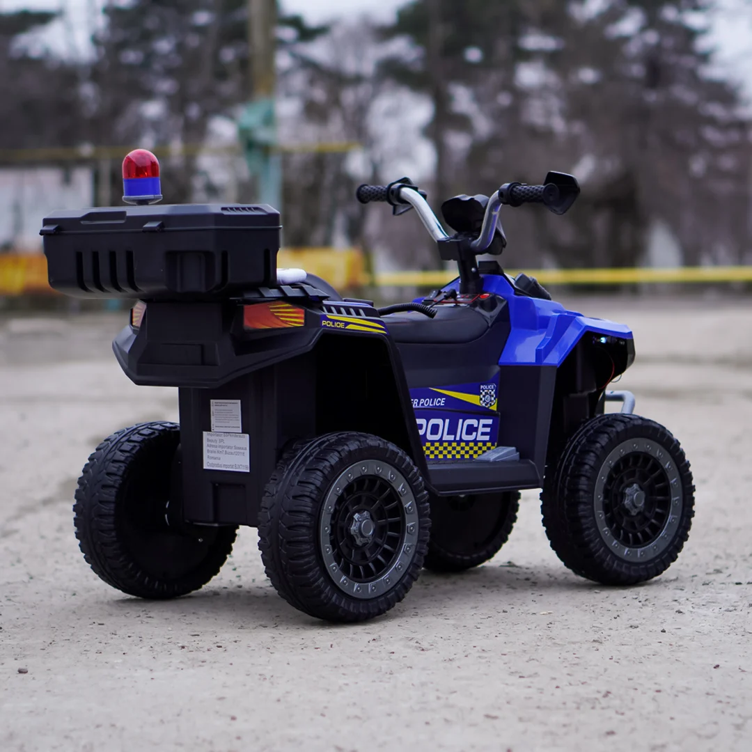 ATV electric copii Police, 80W, 12V 7Ah, echipare premium, albastru [4]