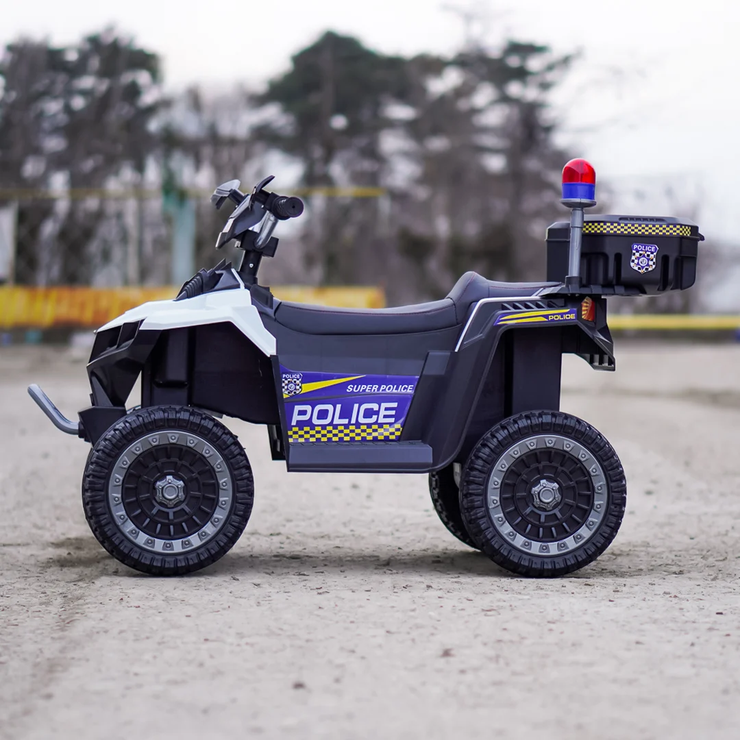 ATV electric copii Police, 80W, 12V 7Ah, echipare premium, alb [10]