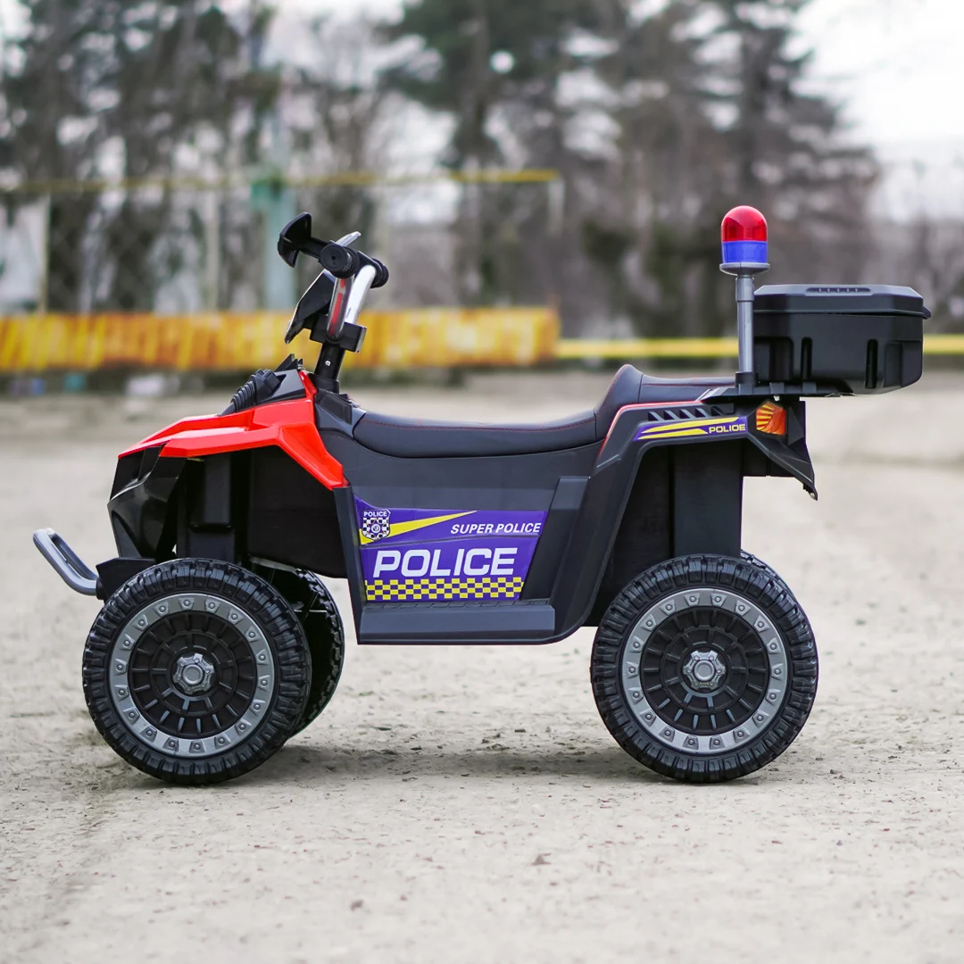 ATV electric copii Police, 80W, 12V 7Ah, echipare premium, rosu [7]