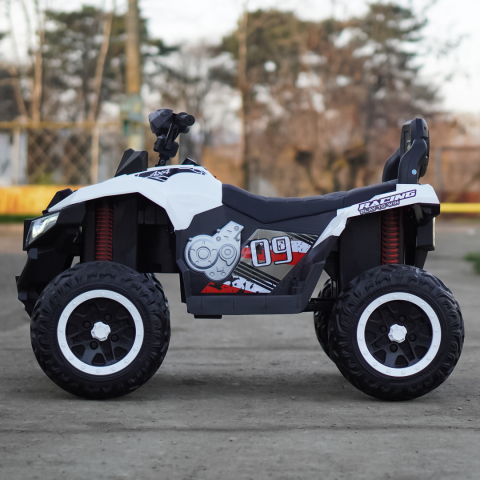 Electric ride-on ATV for children, SuperOffroad V2, for 2 children, 4x4, 180W, 12V, 12Ah, premium, white [5]