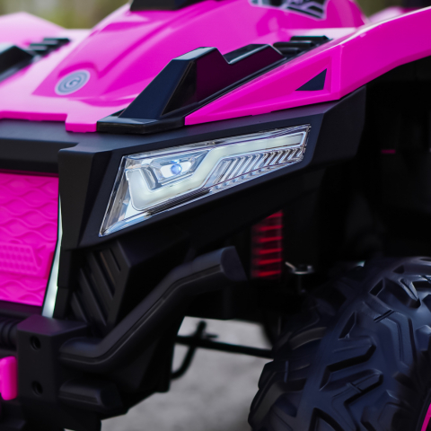 ATV electric pentru copii, 2 locuri, SuperOffroad V2, 4x4, 180W, 12V, 12Ah, premium, roz [12]