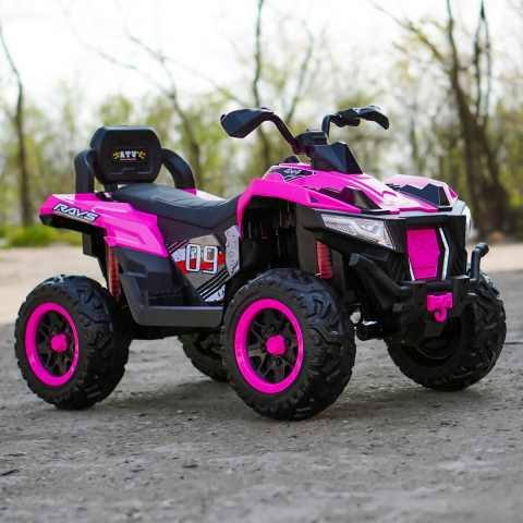 ATV electric pentru copii, 2 locuri, SuperOffroad V2, 4x4, 180W, 12V, 12Ah, premium, roz [4]