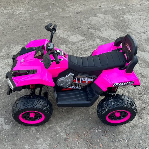 ATV electric pentru copii, 2 locuri, SuperOffroad V2, 4x4, 180W, 12V, 12Ah, premium, roz [11]