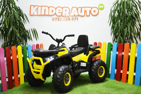 Electric Ride-On ATV for children Kinderauto BJ607, 12V, 90W, leather seat, yellow [2]
