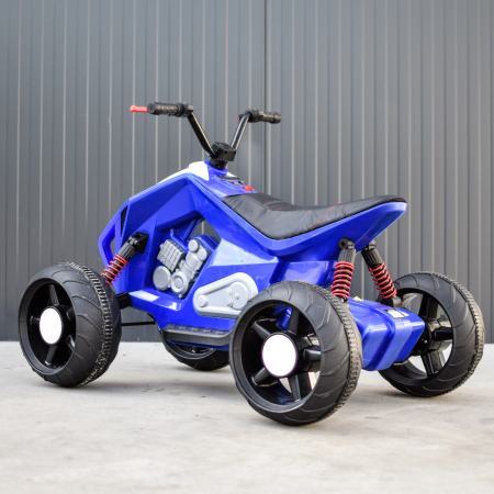 ATV electric pentru copii BJ718, 90W 12V, cu scaun tapitat, albastru [4]