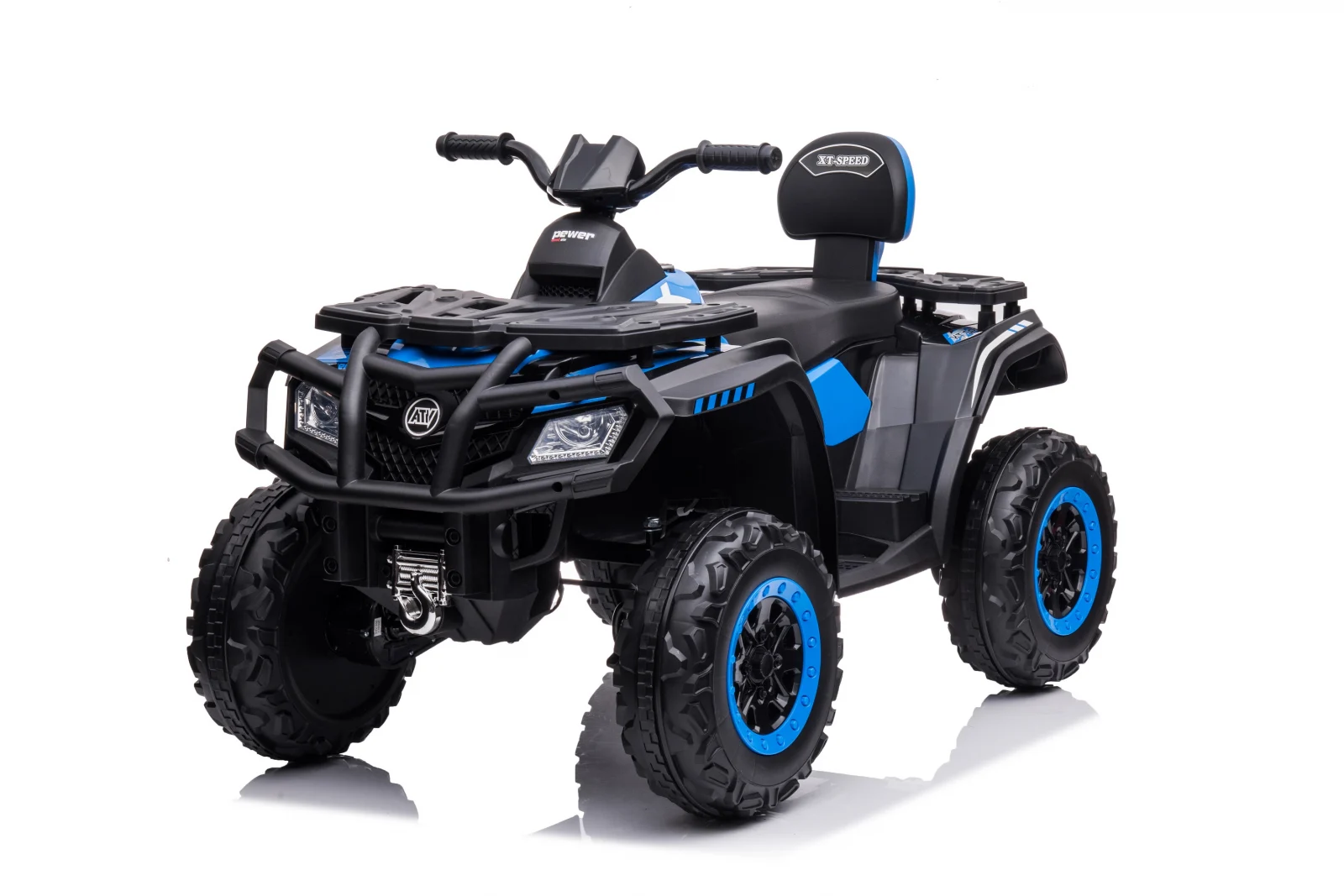 ATV electric pentru copii BJS615, 4x4, accesorii incluse, 320W, 24V, bluetooth, echipare premium, albastru [9]