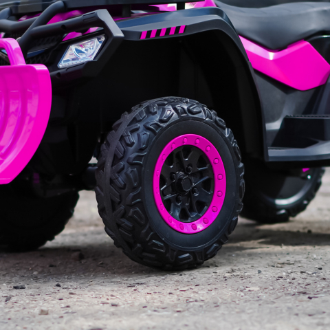 ATV electric pentru copii BJS615, 4x4, accesorii incluse, 320W, 24V, bluetooth, echipare premium, roz [7]