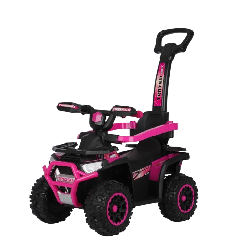 Electric Ride-On cars - 3 in 1 Electric ride-on ATV for children with handle, 30W 6V, EVA wheels, eco leather seat, premium equipped, pink