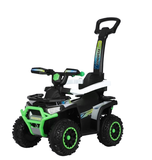 Electric Ride-On cars - 3 in 1 Electric ride-on ATV for children with handle, 30W 6V, EVA wheels, eco leather seat, premium equipped, green