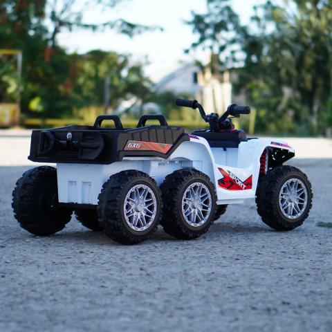 Electric ride-on ATV for children, FarmQuad 6x6, 180W, 12V 14AH, premium, white [6]