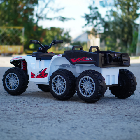 Electric ride-on ATV for children, FarmQuad 6x6, 180W, 12V 14AH, premium, white [5]