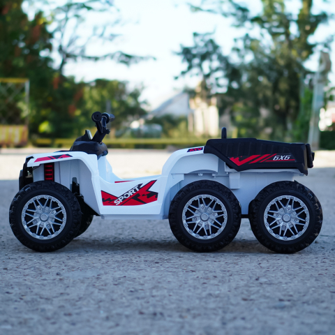 Electric ride-on ATV for children, FarmQuad 6x6, 180W, 12V 14AH, premium, white [4]