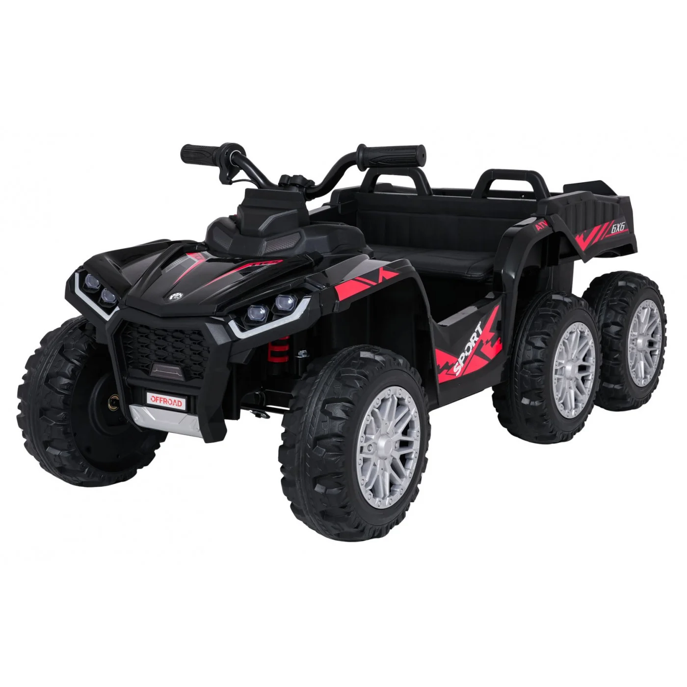 ATV & UTV Electrice - ATV electric pentru copii FarmQuad 6x6, 180W, 12V 14AH, premium, negru