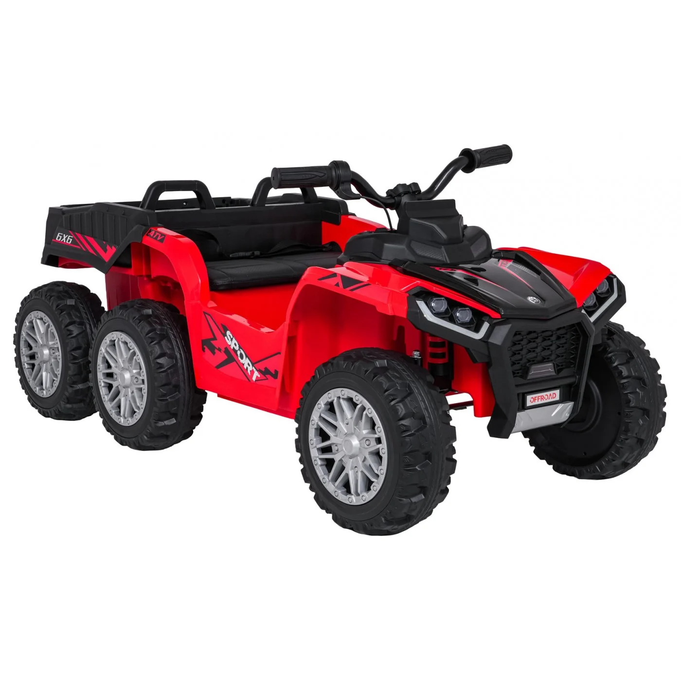 ATV electric pentru copii FarmQuad 6x6, 180W, 12V 14AH, premium, rosu [3]