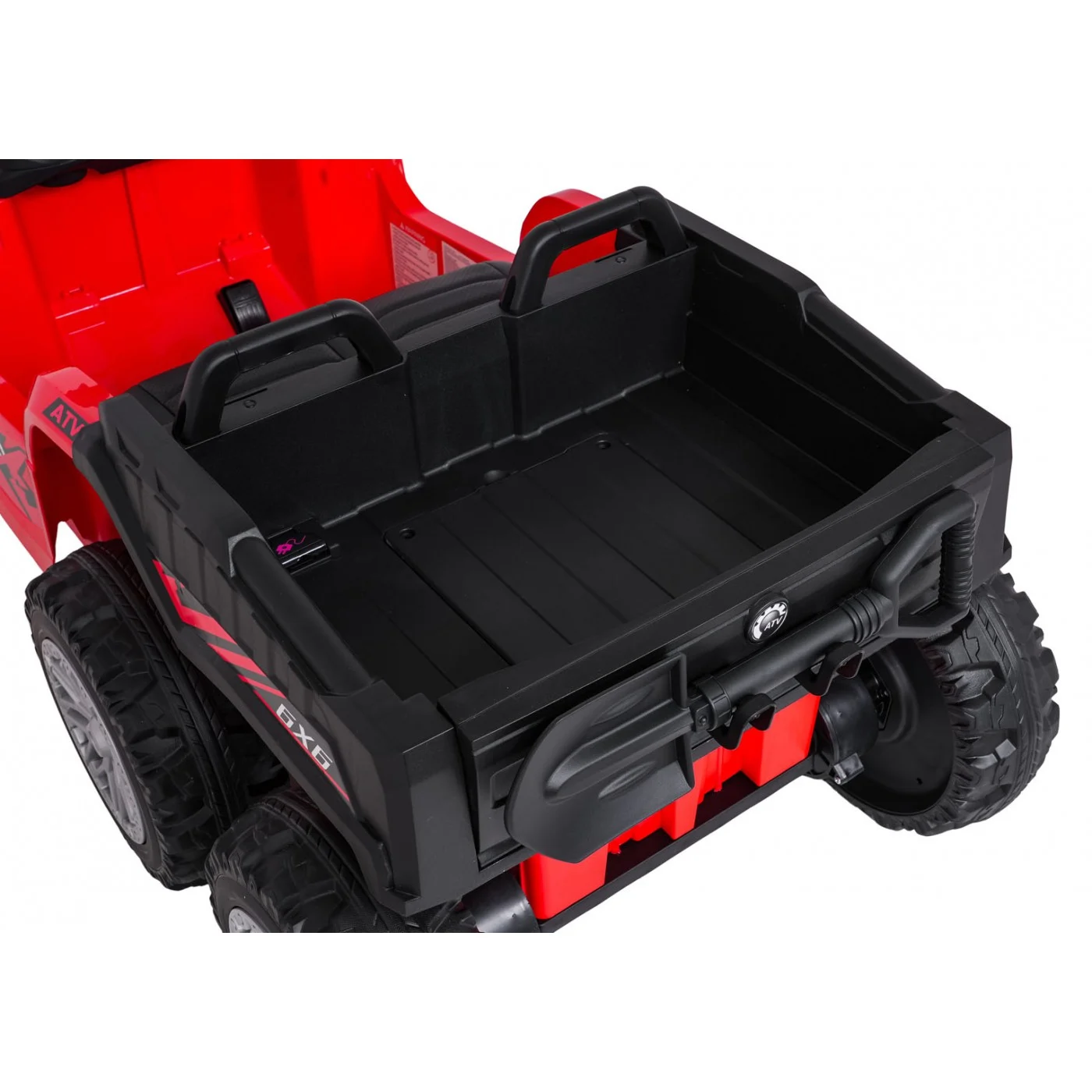ATV electric pentru copii FarmQuad 6x6, 180W, 12V 14AH, premium, rosu [12]