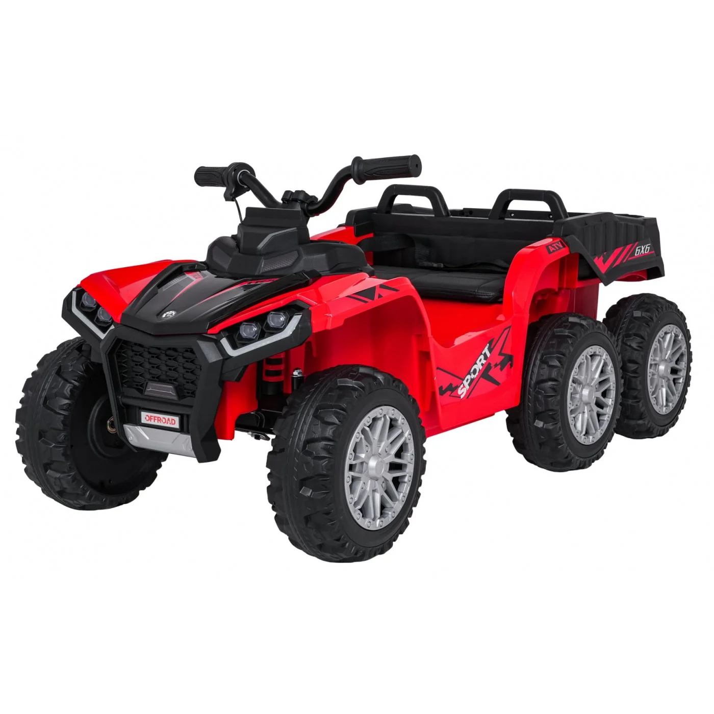 ATV & UTV Electrice - ATV electric pentru copii FarmQuad 6x6, 180W, 12V 14AH, premium, rosu