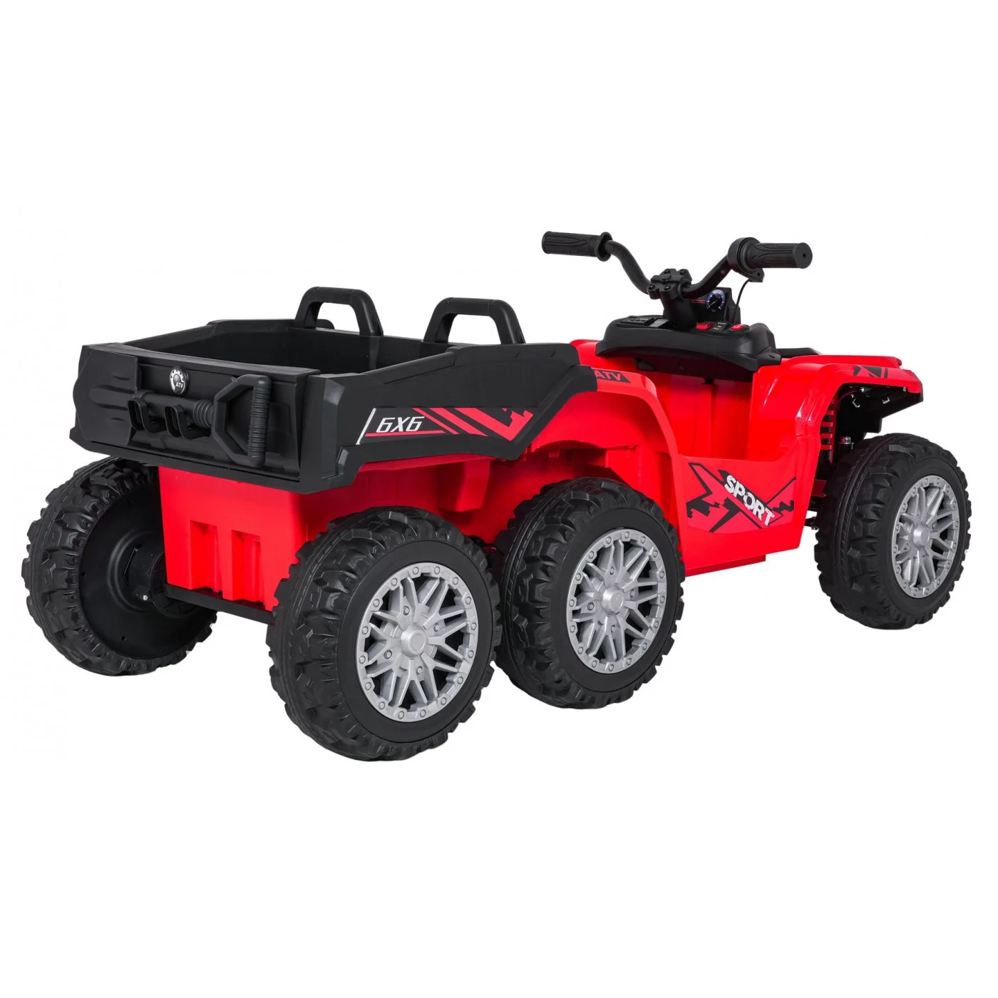 ATV electric pentru copii FarmQuad 6x6, 180W, 12V 14AH, premium, rosu [1]