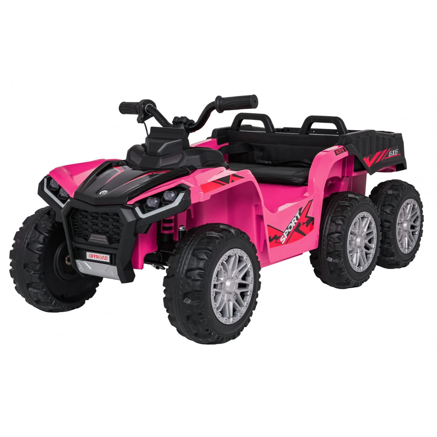 ATV & UTV Electrice - ATV electric pentru copii FarmQuad 6x6, 180W, 12V 14AH, premium, roz