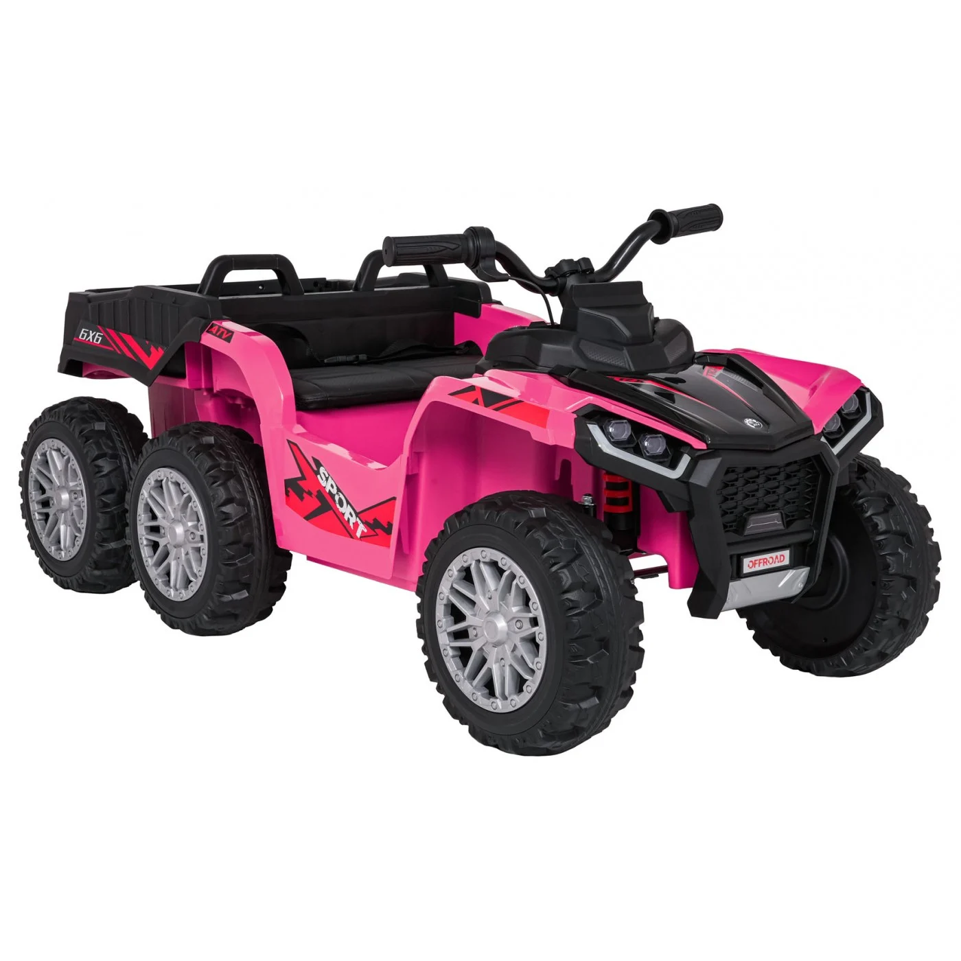 ATV electric pentru copii FarmQuad 6x6, 180W, 12V 14AH, premium, roz [1]