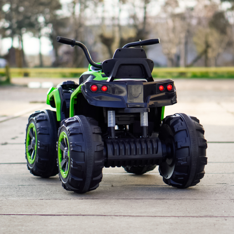 ATV electric pentru copii, model Offroad-K, 90W, 12V, scaun tapitat, verde [6]