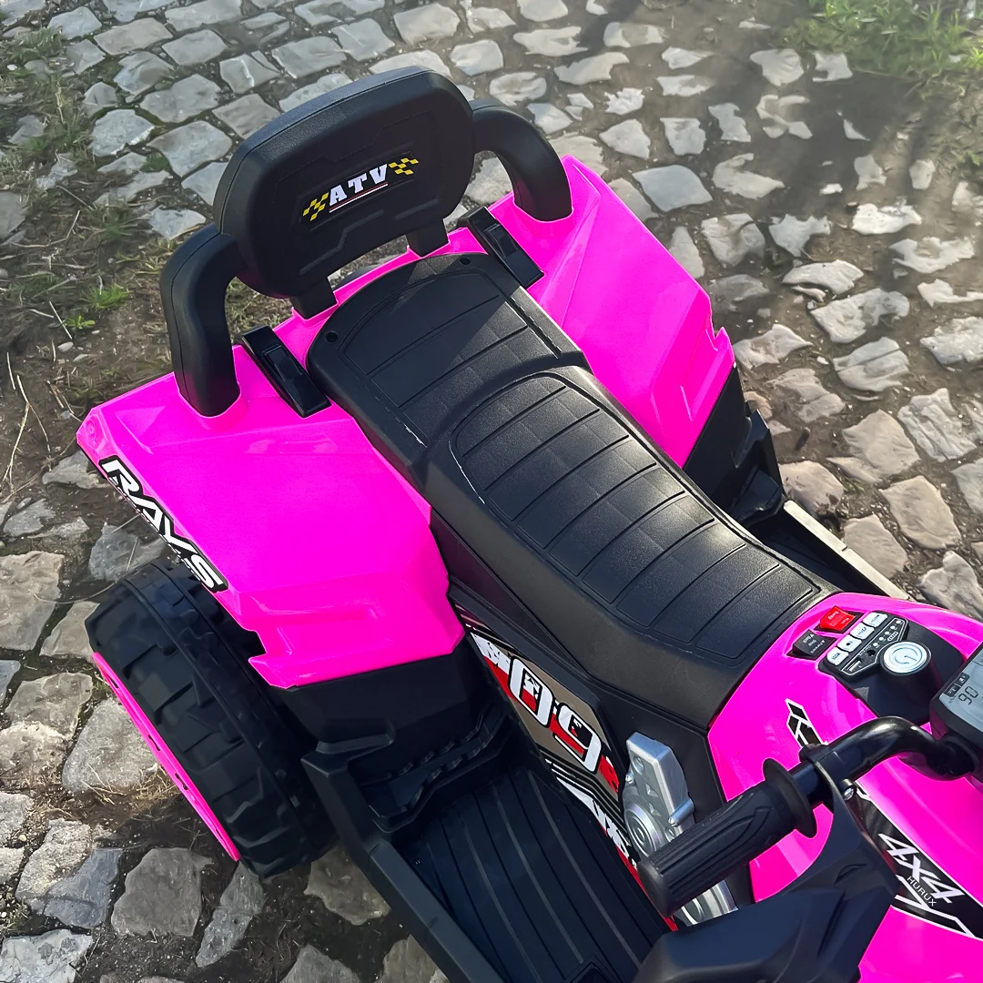 Children's electric ATV, SuperOffroad V2, 4x4, 140W, 12V, 7Ah, for 2 children, pink [3]