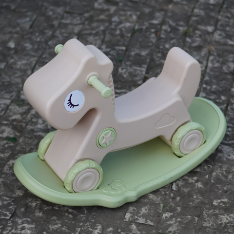 Balansoar și premergător tip căluț, ergonomic, cu sunete interactive, pentru copii 1-4 ani, verde [6]